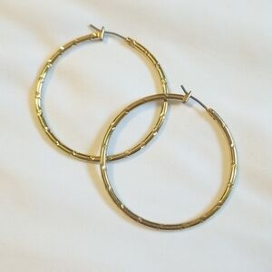 Gold Etched Hoop Earrings